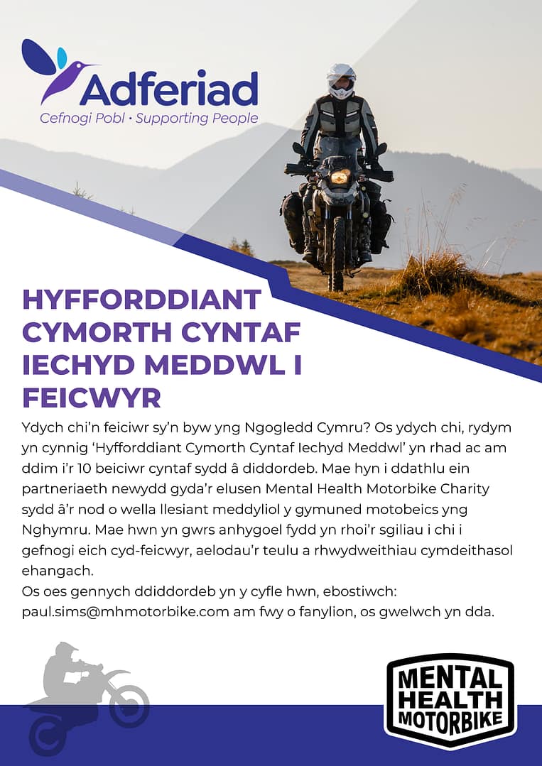 Mental Health Motorbike MHFA- Cymraeg